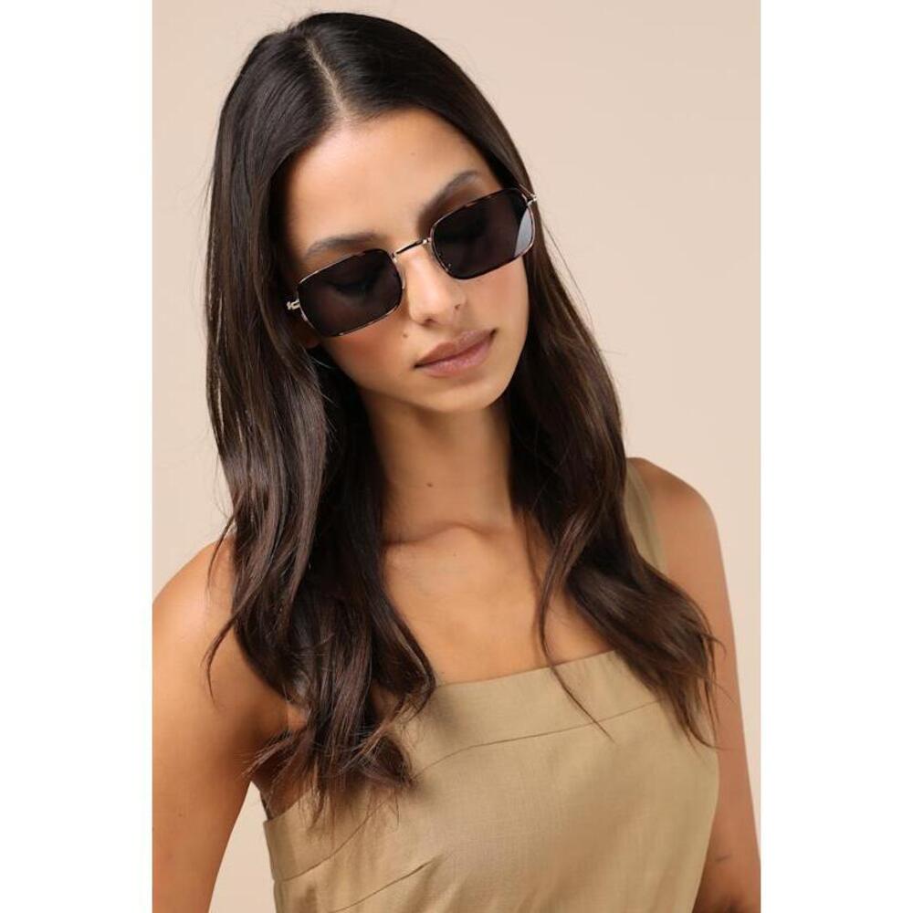 Lulus Lauralee Brown Tortoise Wire Frame Sunglasses - Size One Size